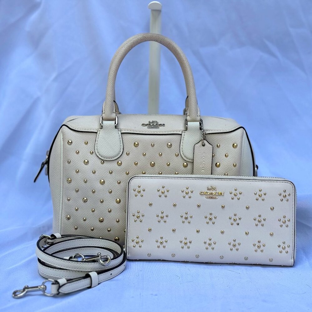 Coach Mini Bennet with Rivets Satchel and Wallet SET